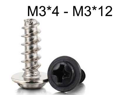 RCToy357.com - PWB round head with pad Flat tail self-tapping screws M3*4 - M3*12